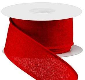 PerpetualRibbons Solids 1.5 1.5 or 2.5 inch Solid Red Canvas Type Wired Ribbon - 10 Yards 2.5 inch Solid Red Canvas Type Wired Ribbon | Perpetual Ribbons