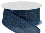 PerpetualRibbons Solids 1.5" 1.5 or 2.5" Wired Canvas Denim Ribbon - 10 Yards