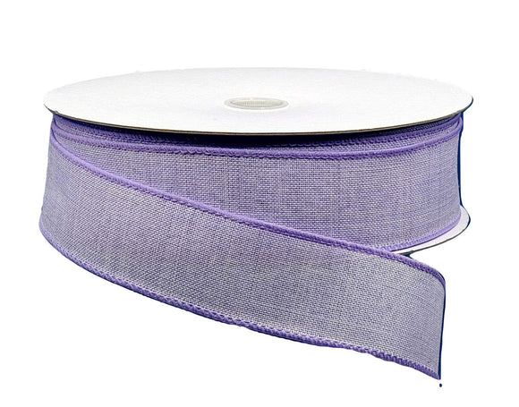 PerpetualRibbons Solids 1.5 inch Wired Ribbon - Light Lavender Canvas Ribbon -5 Yards
