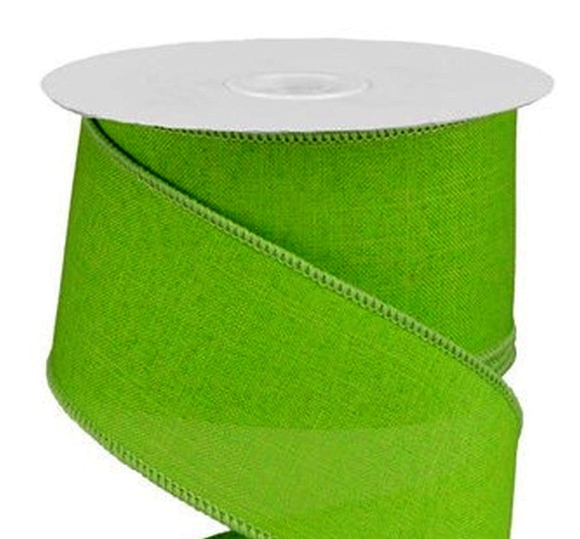 1.5 or 2.5 Lime Green Crisp Linen Ribbon - 10 Yards – Perpetual Ribbons