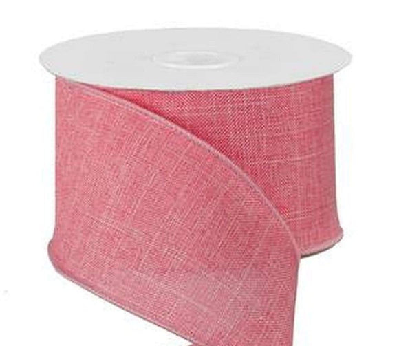 PerpetualRibbons Solids 2.5 inch Pink Canvas Ribbon - Valentines Day Ribbon - 10 Yards