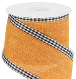 PerpetualRibbons Solids 2.5 inch Talisman Canvas Ribbon with Black & White Gingham Edges
