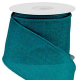 PerpetualRibbons Solids 2.5" Teal Blue Canvas Ribbon - 10 Yards