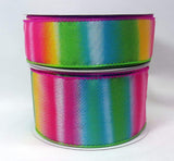 PerpetualRibbons Stripes 1.5 or 2.5 inch Wired Rainbow Ribbon - 10 Yards 1.5 or 2.5 inch Wired Rainbow Ribbon | Perpetual Ribbons