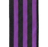 PerpetualRibbons Stripes 2.5 inch Satin Black & Purple Vertical Striped Ribbon - 10 Yards
